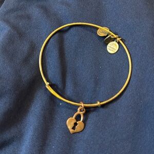 Alex and Ani Heart Lock Gold Bracelet